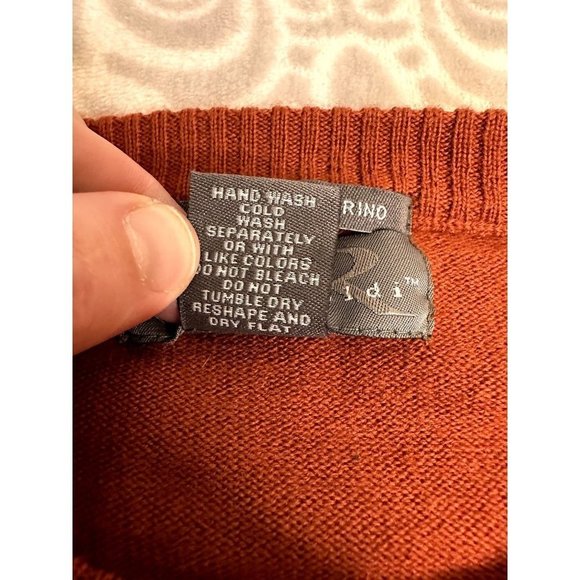 Guy Risoldi 100% Pure Italian Merino Wool Men's Sweater, Size M, Orange, NWT - Picture 11 of 15